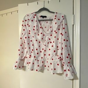 ELOQUII flutter sleeve wrap top